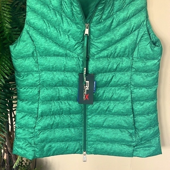 Brand New RLX Ralph Lauren Green Golf Zip Up Puffy Vest Pockets Water Repellent - Picture 3 of 16